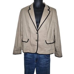 MNG By‎ Mango Collection Khaki Sz 14 Blazer Women Long Sleeve Workwear